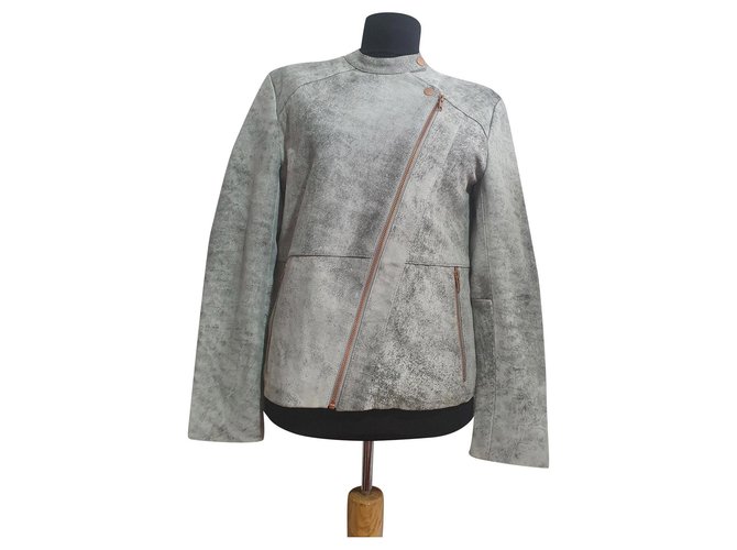 Autre Marque Jackets Grey Leather  ref.323459