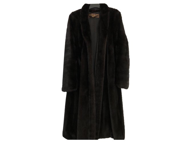 Yves Saint Laurent Coats, Outerwear Black Hazelnut  ref.323480