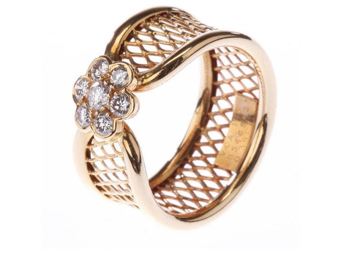VAN CLEEF & ARPELS 18Anel Fleurette de Diamante em Ouro Amarelo K  ref.323483