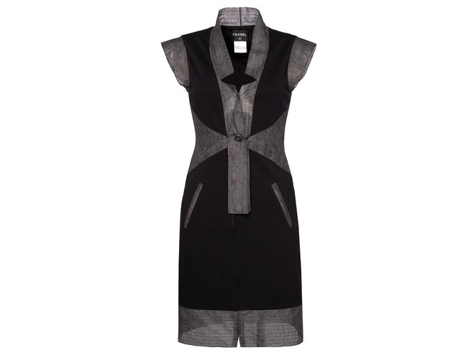 Chanel Petite robe noire Toile  ref.323489