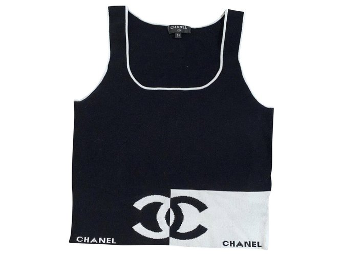 Chanel Tops Black Silk  ref.323529