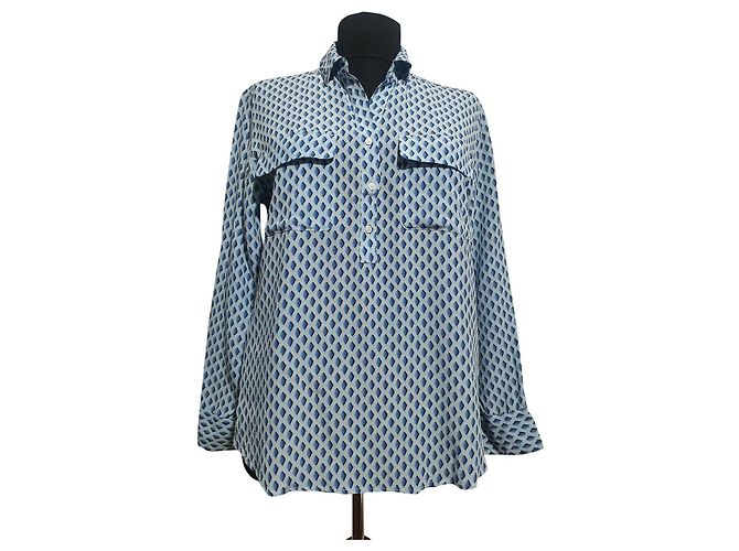 Blusa in seta blu Gerard Darel