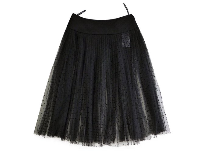 Falda de tul Christian Dior Negro Poliamida  ref.323557