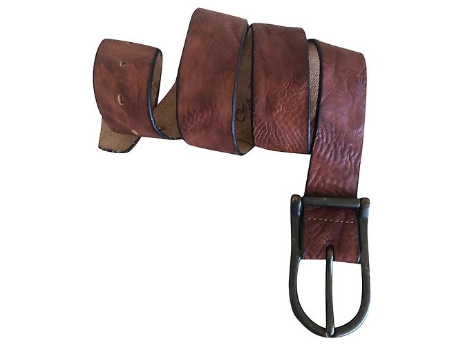 Autre Marque cinto de couro fulvo Couro fulvo Circa para 96/100 cm Marrom