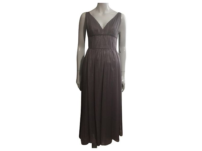 Metallisches Abendkleid Vera Wang mainline Silber