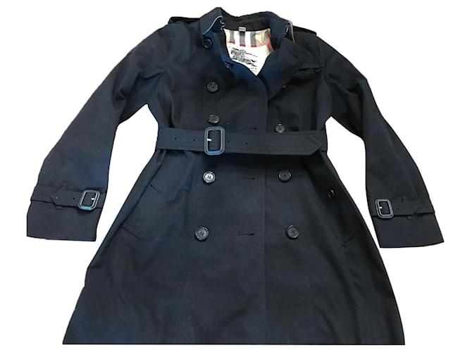 Burberry Trench-coat Coton Noir  ref.323626