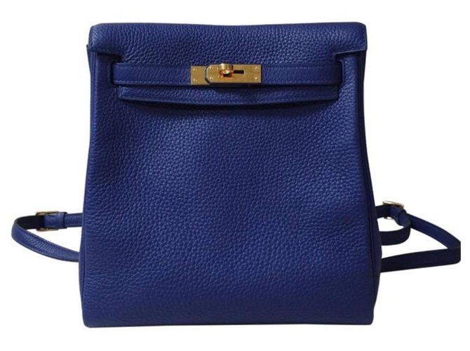 Hermès Hermes Kelly Ado II Borsa Zaino Blu scuro Pelle ref.323651 - Joli  Closet