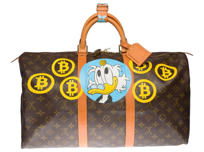 Louis Vuitton Keepall Travel Bag 50 cm in custom brown monogram canvas  Money for Ever Cloth ref.323680 - Joli Closet