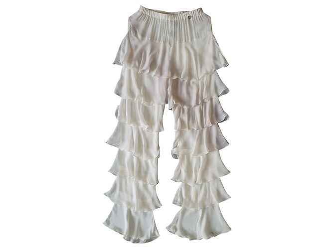 Pantaloni bianchi in viscosa Twin Set Bianco