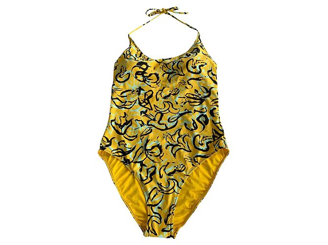 Diane Von Furstenberg Badeanzug Schwarz Gelb