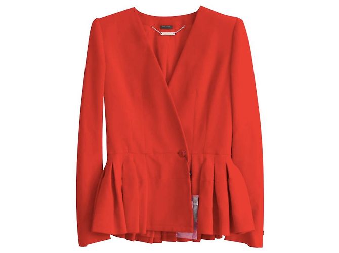 Alexander Mcqueen Resort '15 Giacca con orlo peplo Rosso
