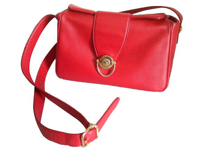 Borsa a tracolla Givenchy Obsedia in pelle martellata rossa Rosso