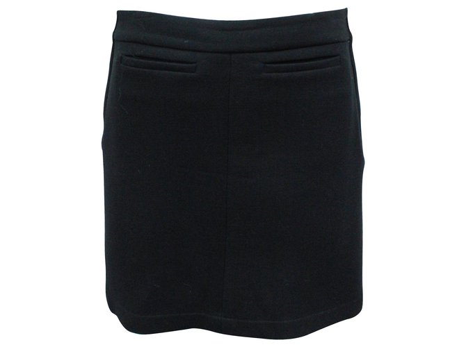 Chanel Minifalda negra clásica Negro Lana  ref.323928