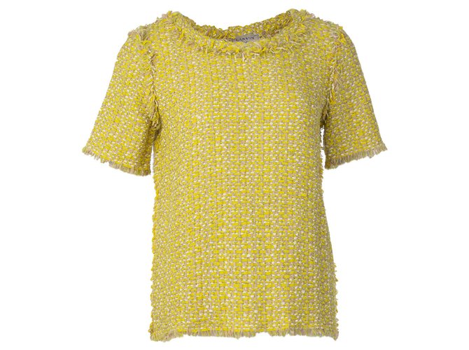 Lanvin Tweed Blouse Yellow Cotton  ref.324189