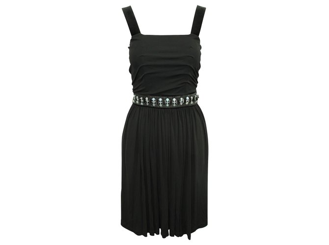 Dolce & Gabbana Elegante vestido negro con bordado Viscosa  ref.324468