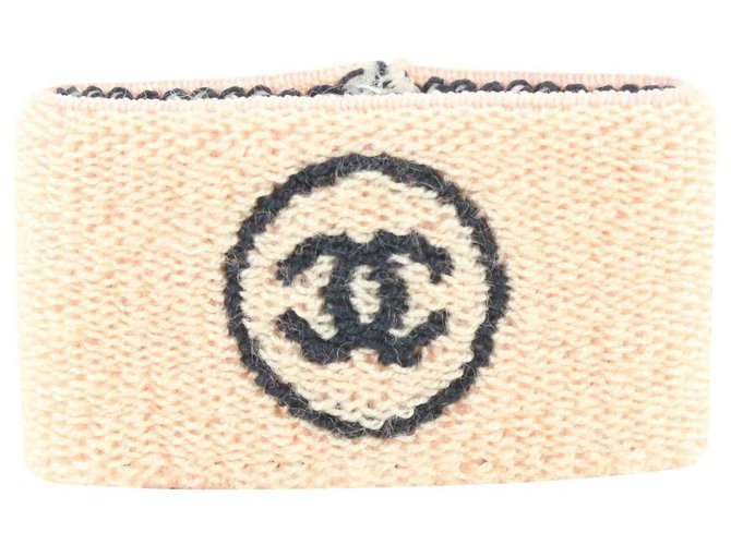 Chanel Pink x Black Wristband Sweat Band Gym Bracelet  ref.324509