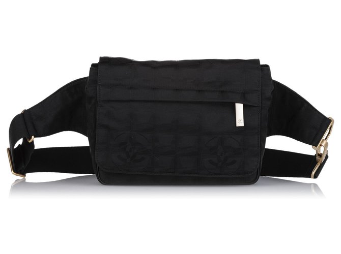 Chanel Black New Travel Line Canvas Belt Bag Cloth Cloth ref