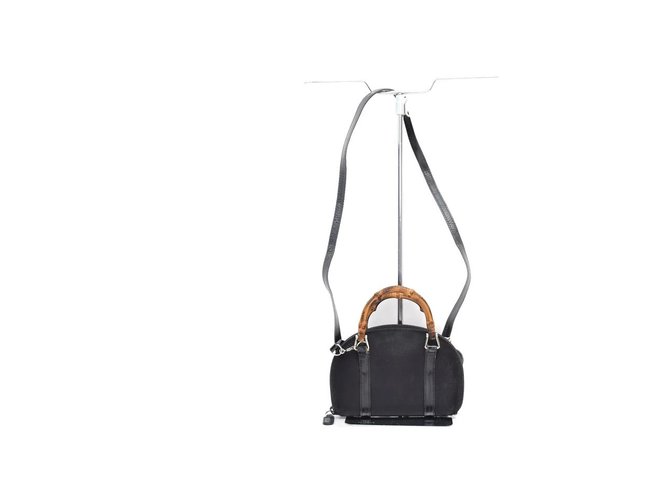 Gucci Black Mini Bamboo 2Way Crossbody Bag Leather  ref.324634