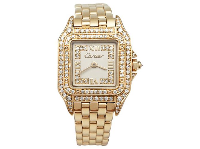 Cartier watch, "Panther", in yellow gold and diamonds.  ref.325153