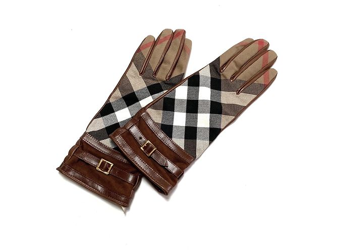 Burberry Handschuhe Braun Leder