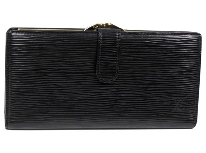Louis Vuitton Black EPI Wallet on Strap