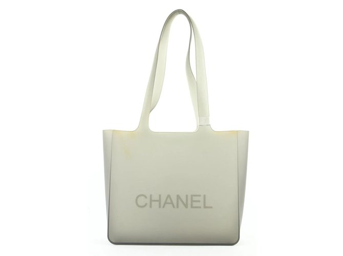 Chanel Clear Rubber Translucent Grey Jelly Tote bag ref.326233 - Joli Closet