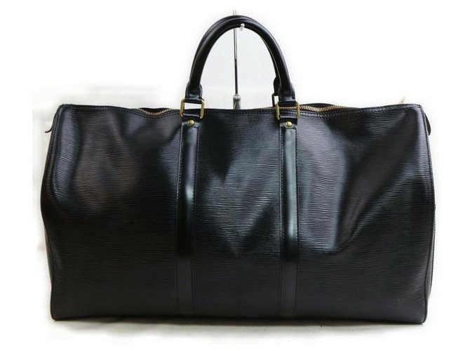 Louis Vuitton Black Epi Leather Keepall 50 duffle bag ref.326354