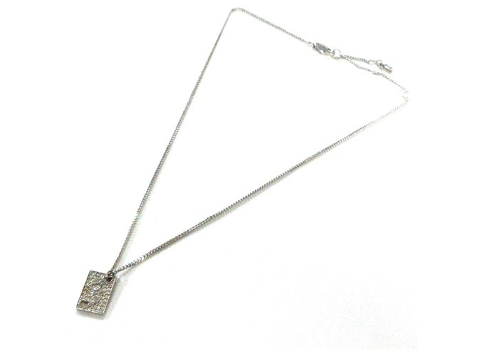 Dior necklace Silvery Metal  ref.327204