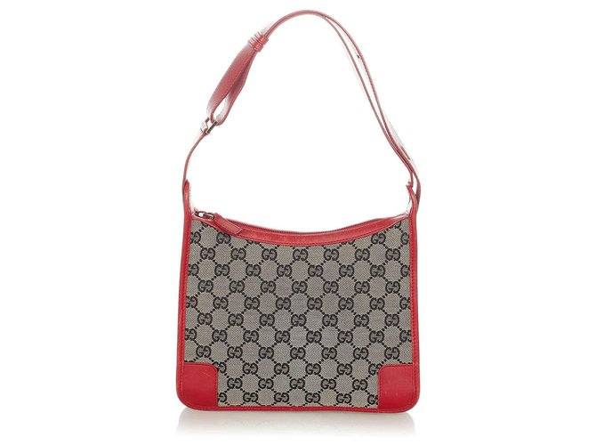 Gucci GG Canvas Shoulder Bag Red