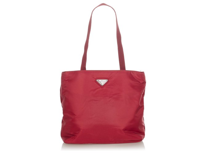Prada Red Tessuto Handbag Nylon Cloth  ref.327411