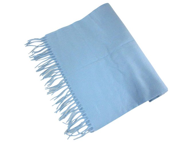Hermès scarf Light blue Wool  ref.327510