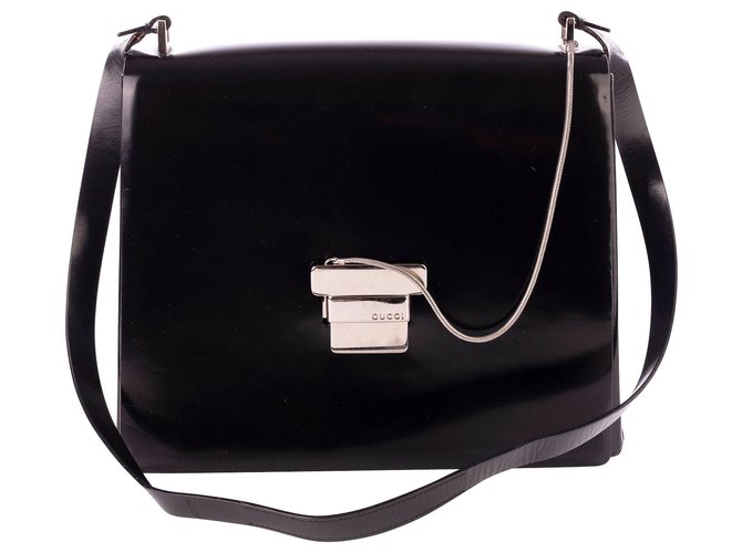Gucci Shiny Leather Box Bag Black  ref.327550