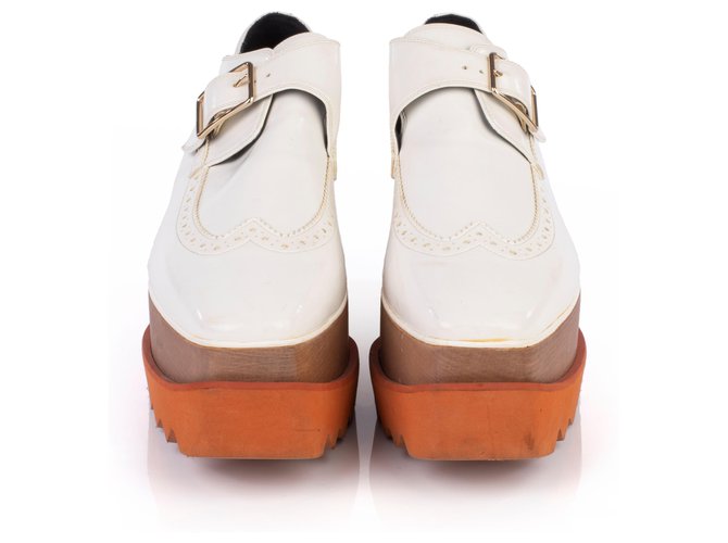 Stella Mc Cartney Zapatos brogue blancos con plataforma y cuña Elyse de Stella McCartney Sintético Polipiel  ref.327568