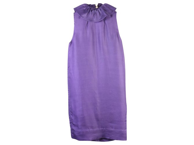 3.1 Phillip Lim Purple Dress With Ruffles Collar Silk  ref.327741