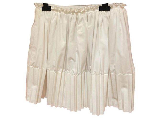 Falda Chloé de Algodón Blanco Plisada Talla 36