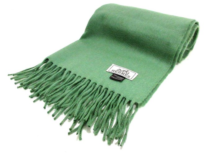 Hermès scarf Green Wool  ref.327861