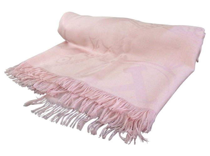 Hermès scarf Pink Wool  ref.327869