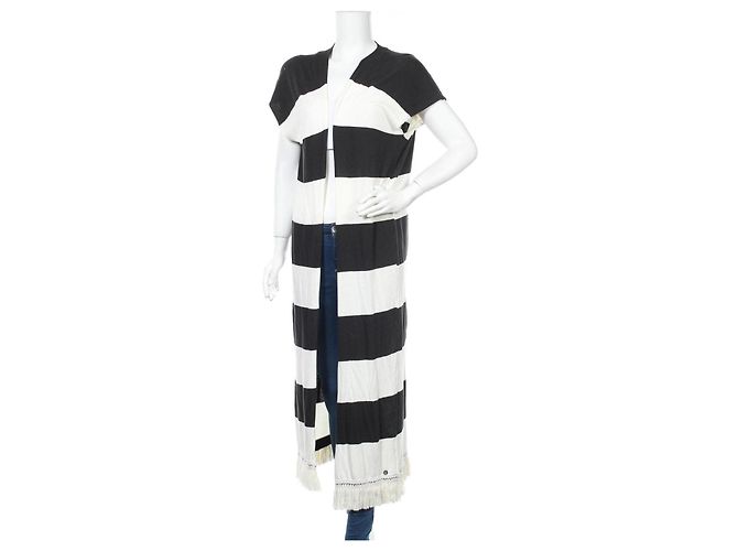 Autre Marque Rich & Royal langer Cardigan Schwarz Beige M