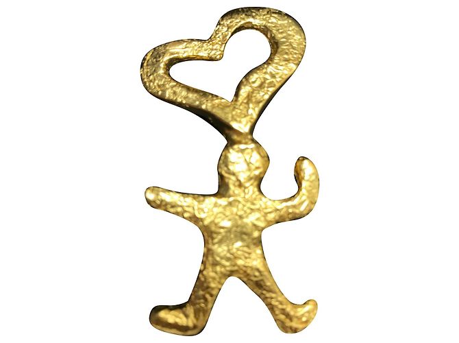 Céline Herz Mann Brosche Gold Gold hardware