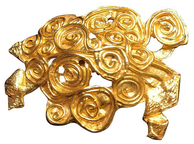 Céline Schildkröte Brosche Gold Gold hardware