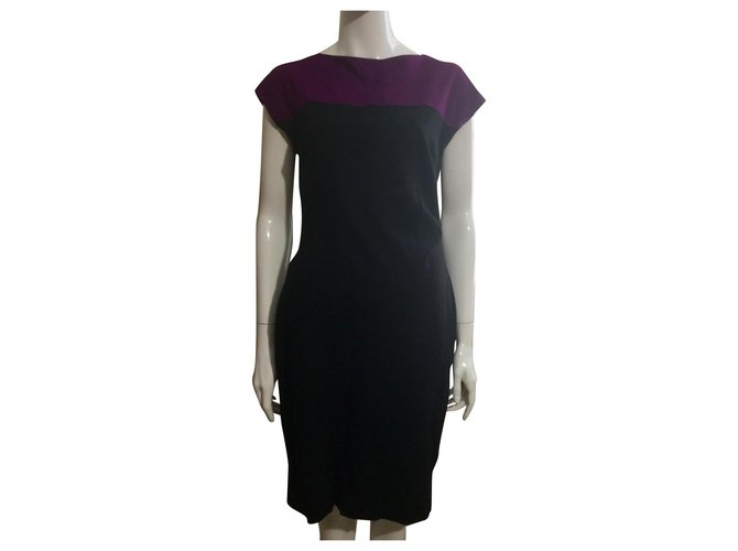 Escada Colour block dress from viscose jersey Black Purple  ref.328006