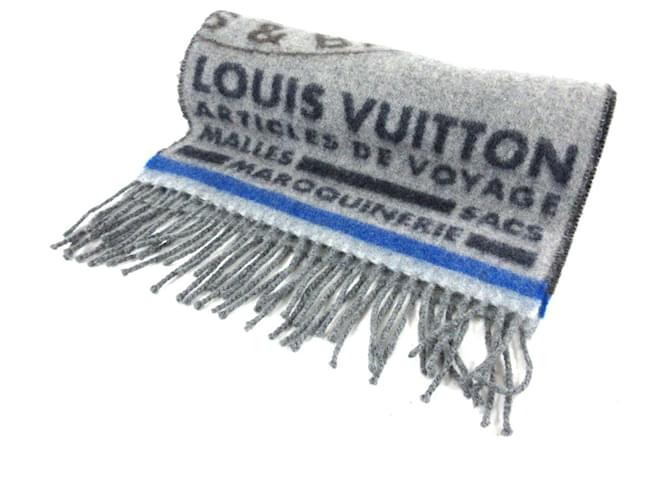 Lenço Louis Vuitton Cinza Lã  ref.328311