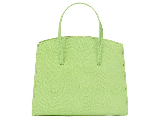 Little Liffner Minimal Tote de cuero repujado verde ácido