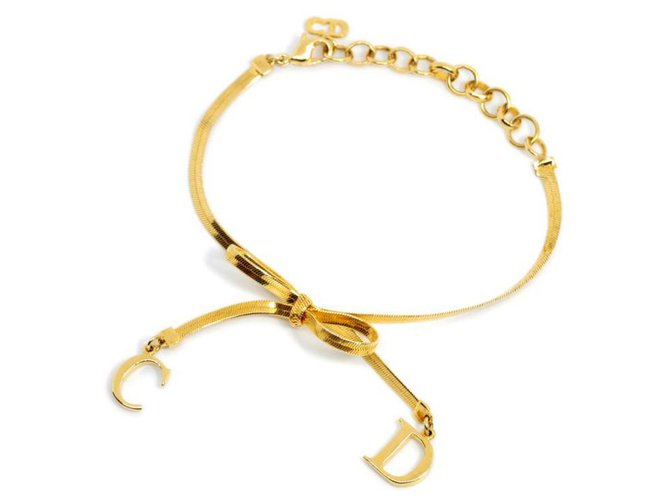 Dior CD-Armband mit Goldkette Weißgold  ref.328560