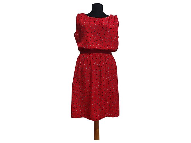Rotes Kleid von Catherine Malandrino mit Taschen Größe M