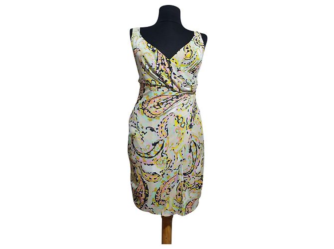Minivestido Laurèl amarillo de viscosa Multicolor