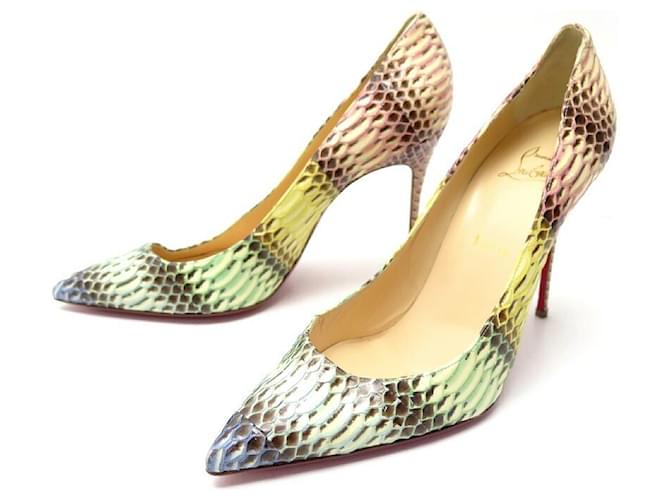 NEUF CHAUSSURES CHRISTIAN LOUBOUTIN SO KATE 40.5 ESCARPIN CUIR PYTHON SHOE Cuirs exotiques Multicolore  ref.328678