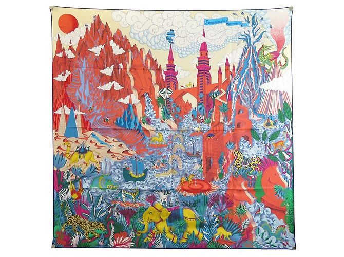 Hermès NUOVA SCIARPA HERMES COSMOGRAPHIA UNIVERSALIS BAJTLIK SQUARE 90 RARO SCIARPA IN SETA Multicolore
