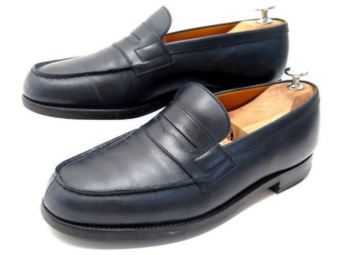 JM WESTON SHOES 180 7E 41.5 Wide 42 LOAFERS SHOES BLUE LEATHER LOAFERS  ref.329162