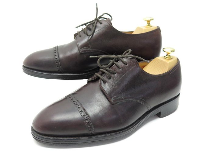 JOHN LOBB RUSSEL SHOES 8E 42 BROWN LEATHER DERBY + SHOES TAPER  ref.329192